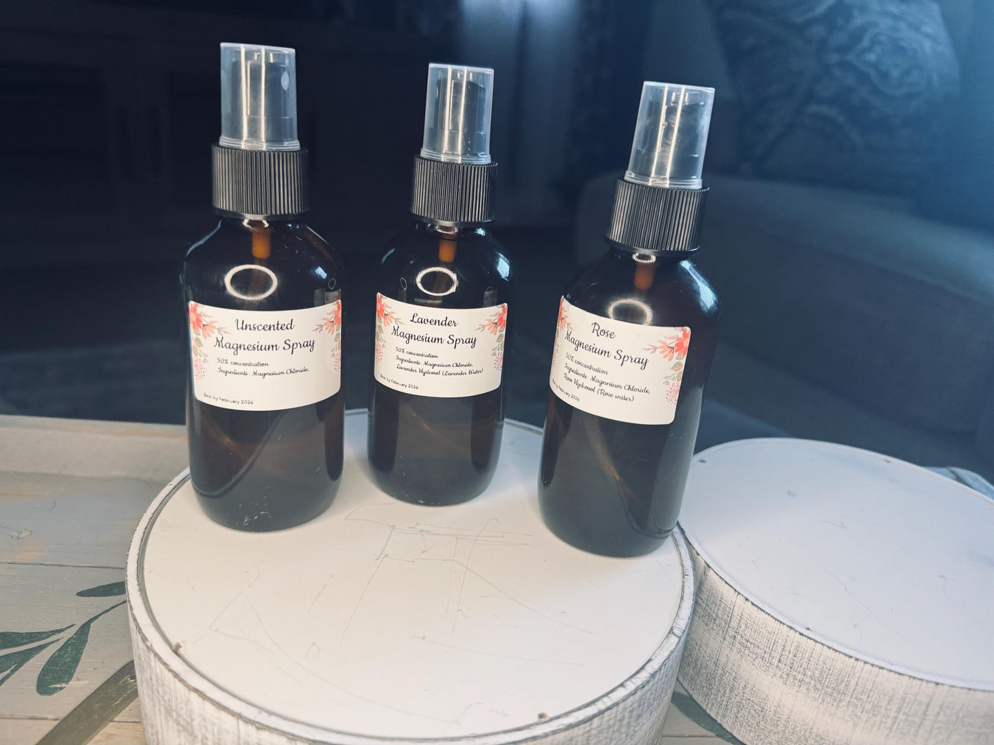 Magnesium Magic, Soothe Muscles with All-Natural Sprays, Aromatherapy Magnesium Spray Stress Relief in a Bottle, Rose, Lavender , Unscented