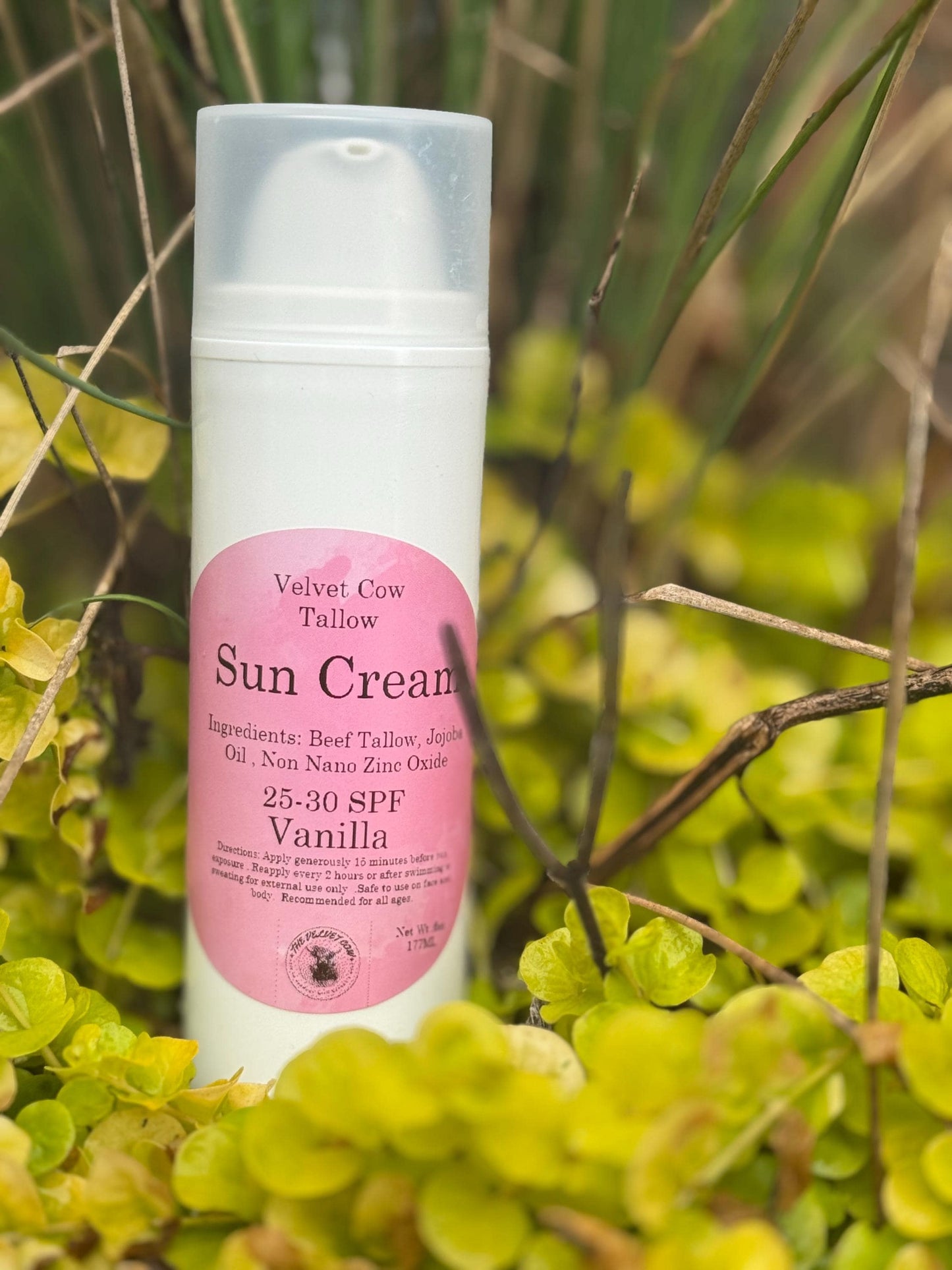Tallow Sun Cream Natural SUNSCREEN - Made with Organic Ingredients | Kid Safe | NO Chemicals | Beach | Pool | Summer |Daily Use | Reef Safe