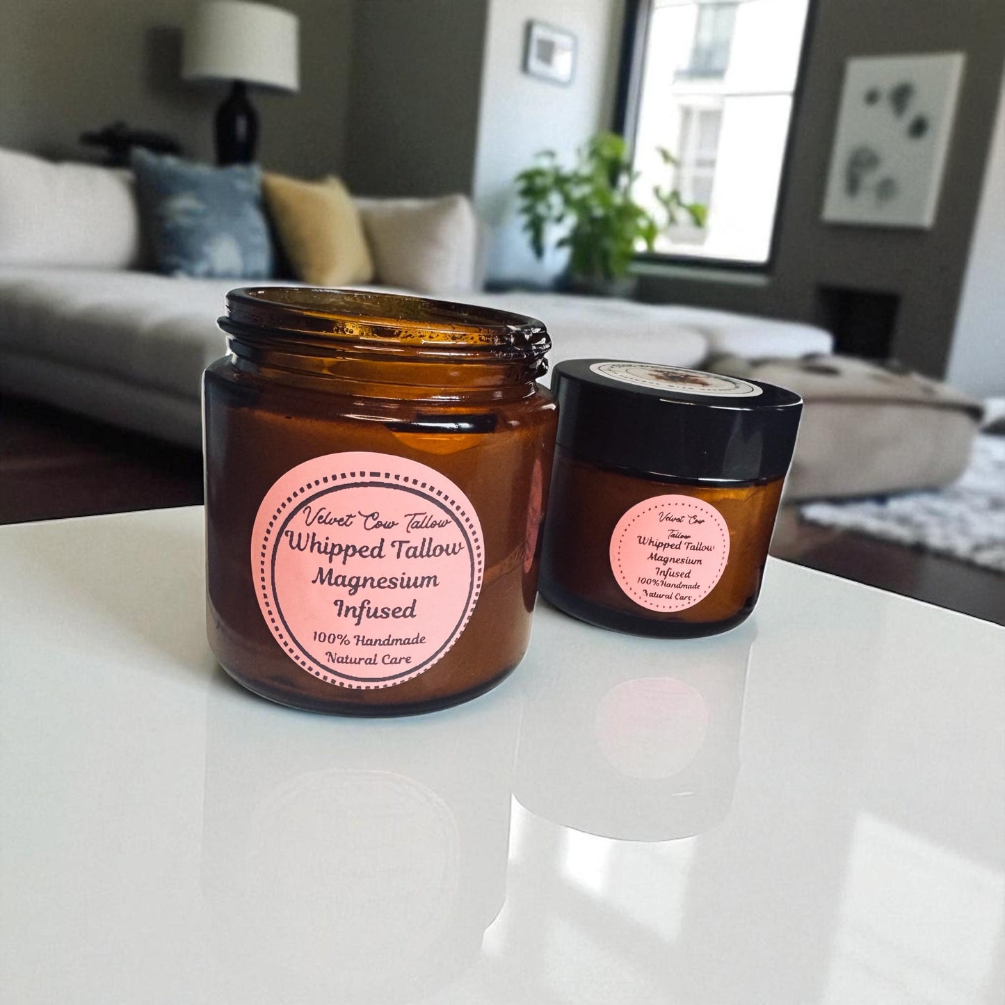 All-Natural Tallow Magnesium Body Cream for Sleep & Sore Muscles, Calm, Sooth, Nourish Skin, Deep Sleep, Relaxation, Muscle Relief Naturally