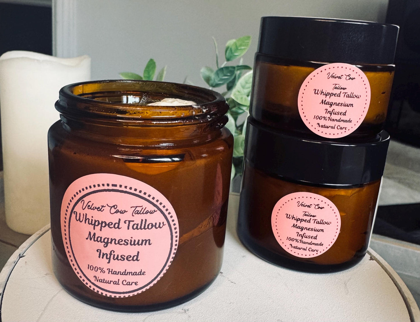 All-Natural Tallow Magnesium Body Cream for Sleep & Sore Muscles, Calm, Sooth, Nourish Skin, Deep Sleep, Relaxation, Muscle Relief Naturally
