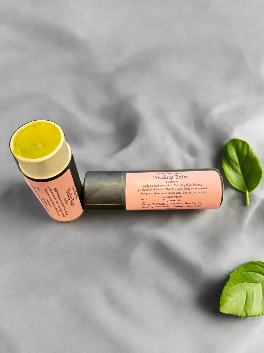 Herbal Skin Balm with Soothing Tallow and Organic Herbs - Natural He@ling Remedy, He@ling Herb Salve  Organic Tallow - Gentle Skin Therapy