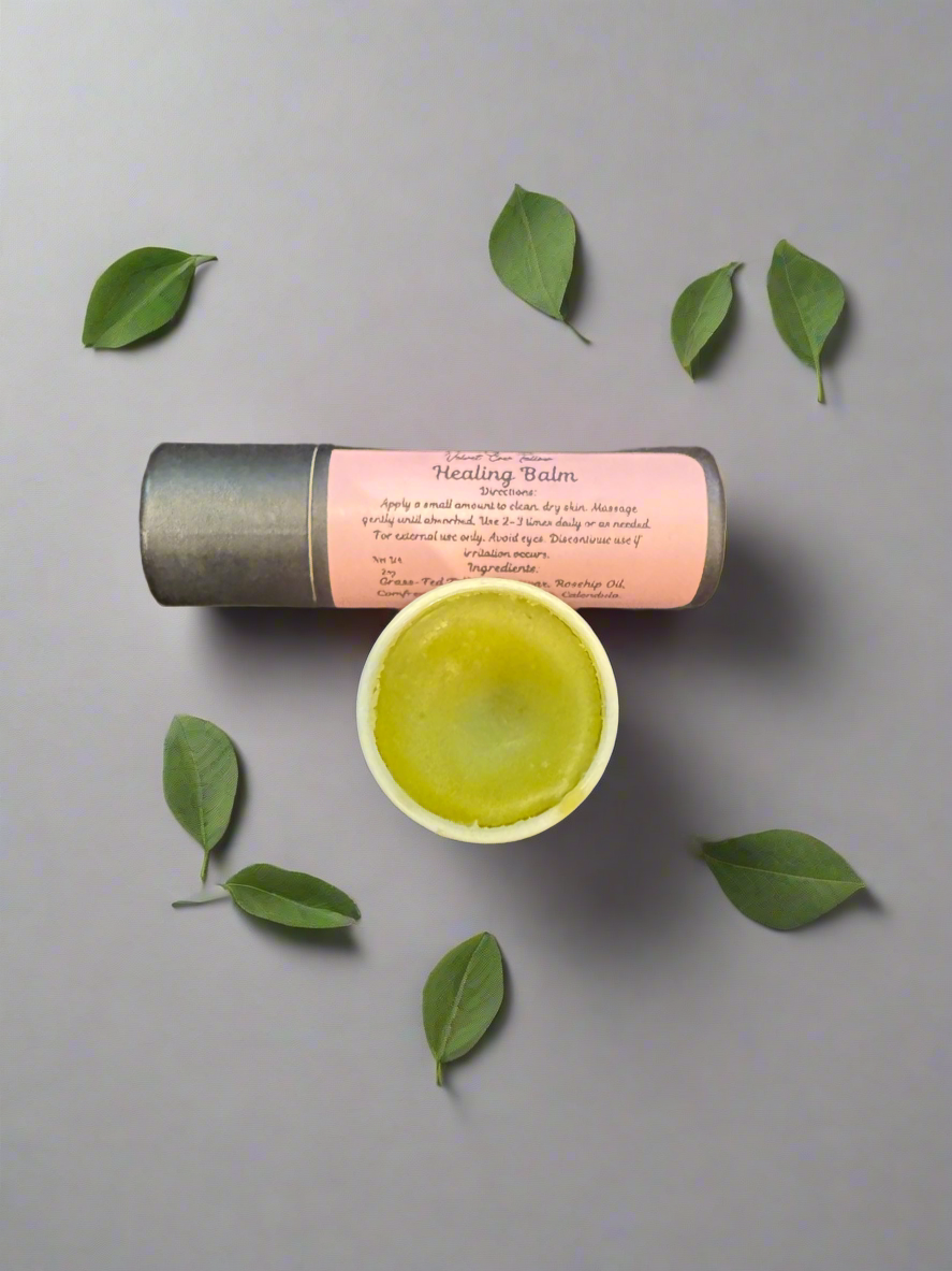Herbal Skin Balm with Soothing Tallow and Organic Herbs - Natural He@ling Remedy, He@ling Herb Salve  Organic Tallow - Gentle Skin Therapy