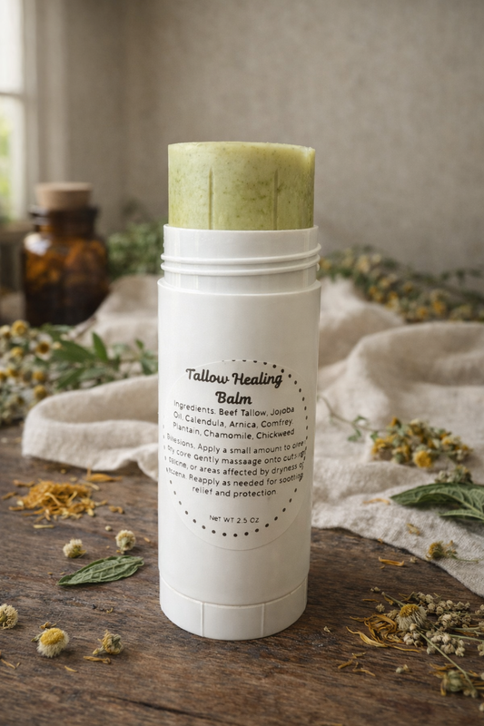🌿 Tallow Healing Balm | Herbal Skin Repair Salve
