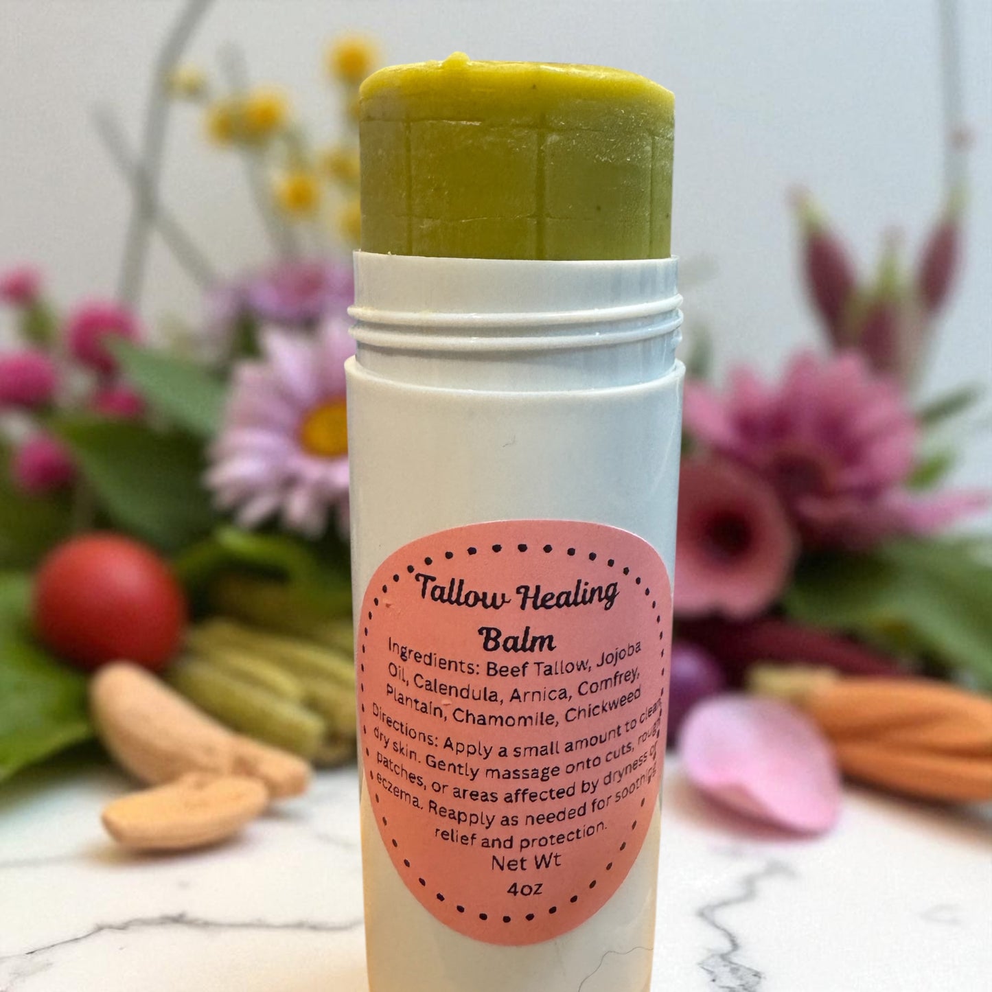 Herbal Skin Balm with Soothing Tallow and Organic Herbs - Natural He@ling Remedy, He@ling Herb Salve  Organic Tallow - Gentle Skin Therapy