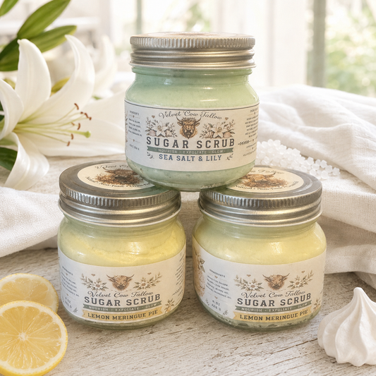 Tallow Sugar Scrub- Natural Exfoliating & Moisturizing Body Polish