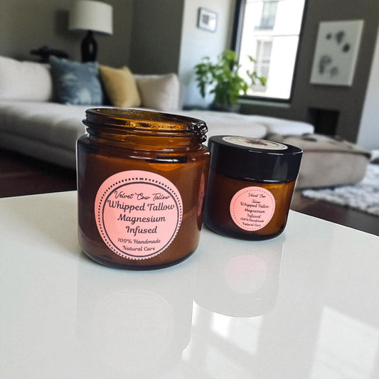 All-Natural Tallow Magnesium Body Cream for Sleep & Sore Muscles, Calm, Sooth, Nourish Skin, Deep Sleep, Relaxation, Muscle Relief Naturally